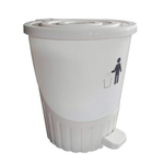 Мусорное ведро с педалью "Круги" 26 лт молочный-белый