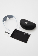 Спортивные очки с диоптриями HILX Gladiator (L) / Shiny Crystal Milky Light Grey / Black Mirror Lens