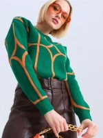 Свитер женский с принтом зеленый