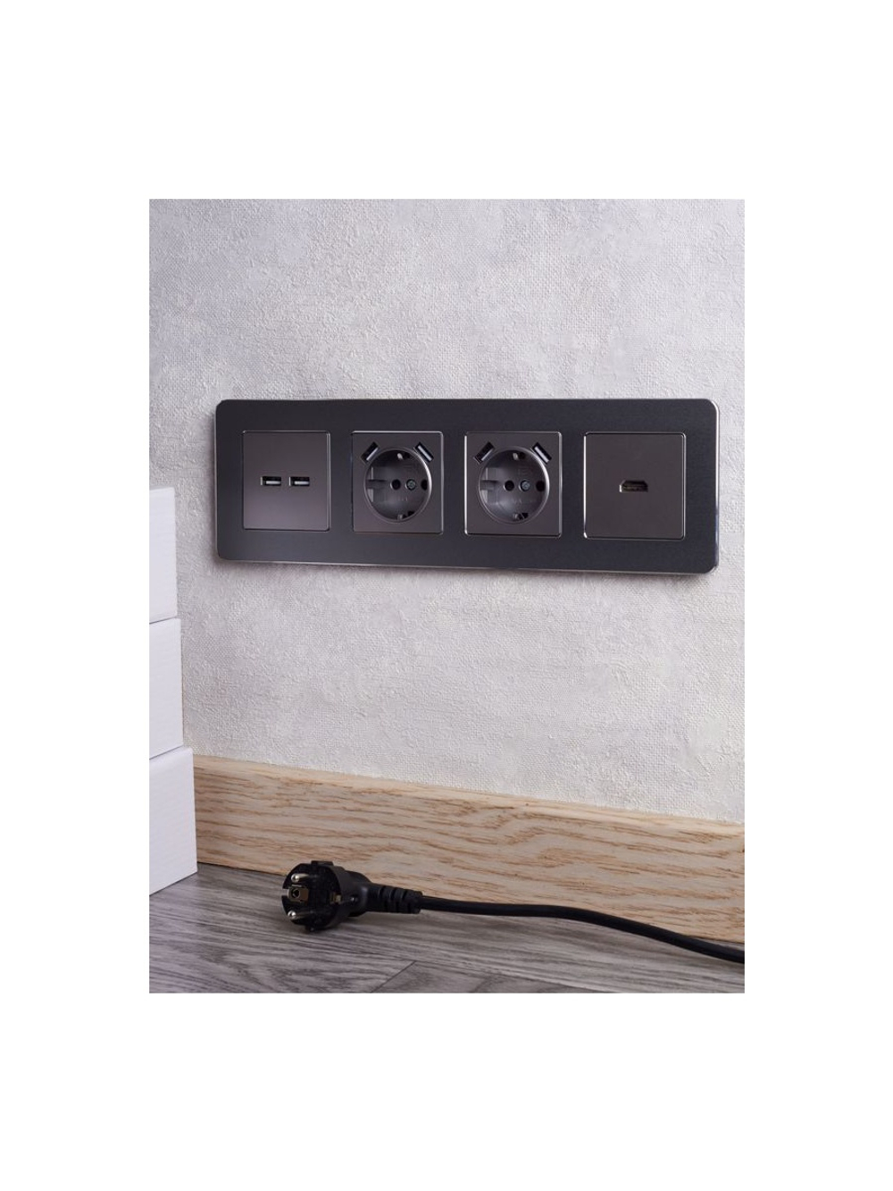 Розетка BRITE USB A+A 3.1А РЮ10-1-БрС механизм сталь IEK BR-U21-D31-K46