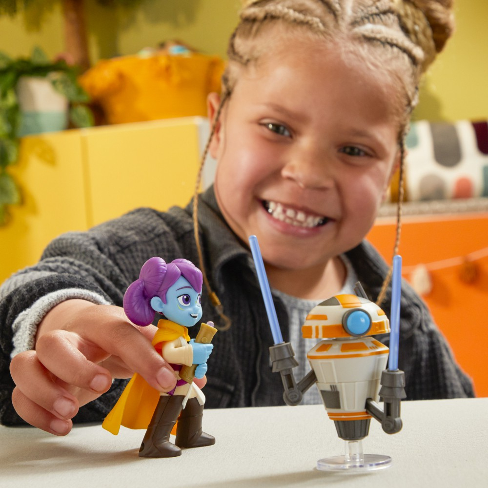 Hasbro Star Wars - Фигурки действия 2-Pak Pop-Up Дуэль световых мечей Люк Скайуокер и Тренировочный дроид Приключения молодых джедаев F8008