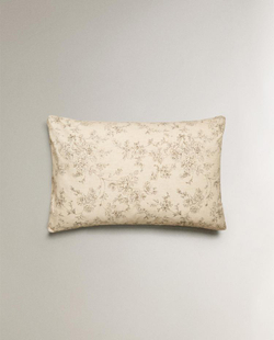 ZARA HOME НАВОЛОЧКА С ЦВЕТОЧНЫМ ПРИНТОМ, БЕЖЕВЫЙ