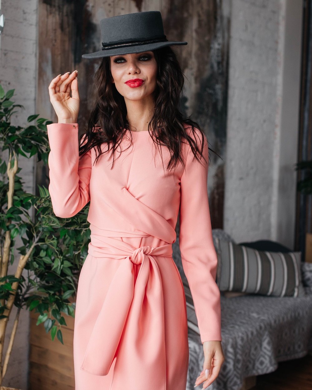 Платье коралл