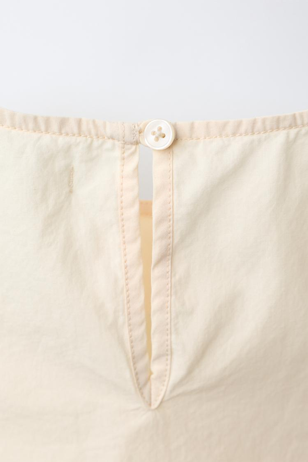 ZARA ТОП ИЗ ПОПЛИНА, ЦВЕТ СЛИВОЧНОГО МАСЛА