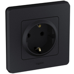 Розетка с заземлением без шторок 16А 250В антрацит Inspiria Legrand