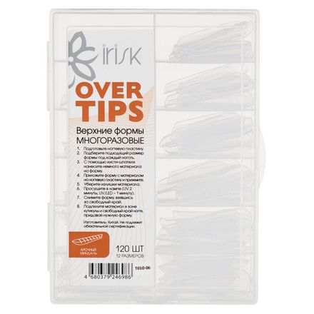 Irisk Многоразовые верхние формы с разметкой Over Tips Арочный миндаль, 120 шт/уп