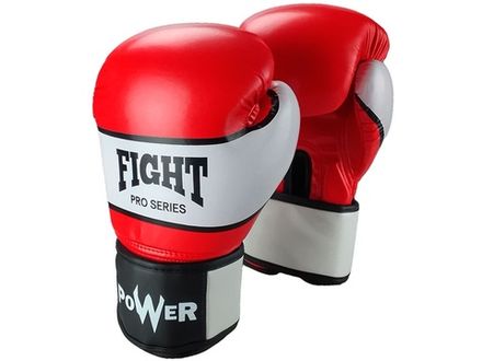 Перчатки боксёрские FIGHT PRO SERIES красные 12 унций PRO-F-K-12#