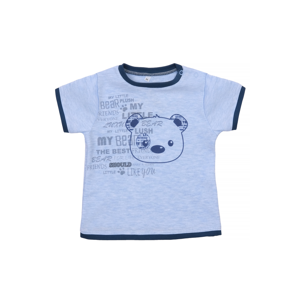 Футболка летняя голубая с коротким рукавом с принтом