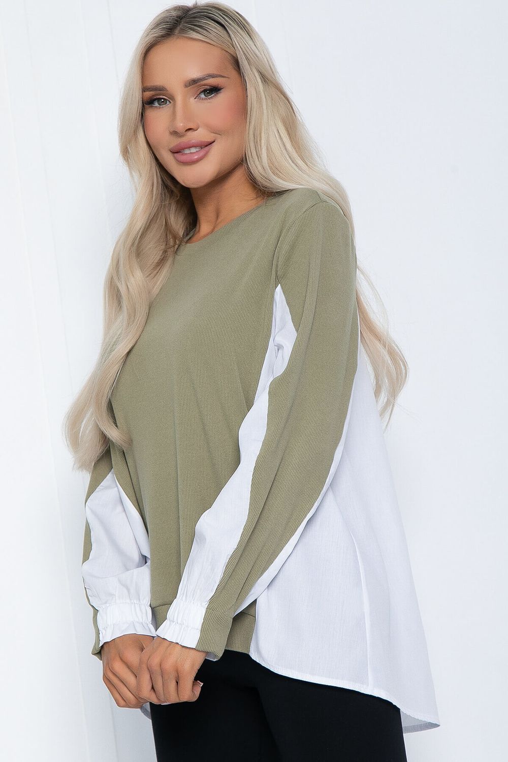 Джемпер Адина (оливково-белый) Б12209-5 LT Collection