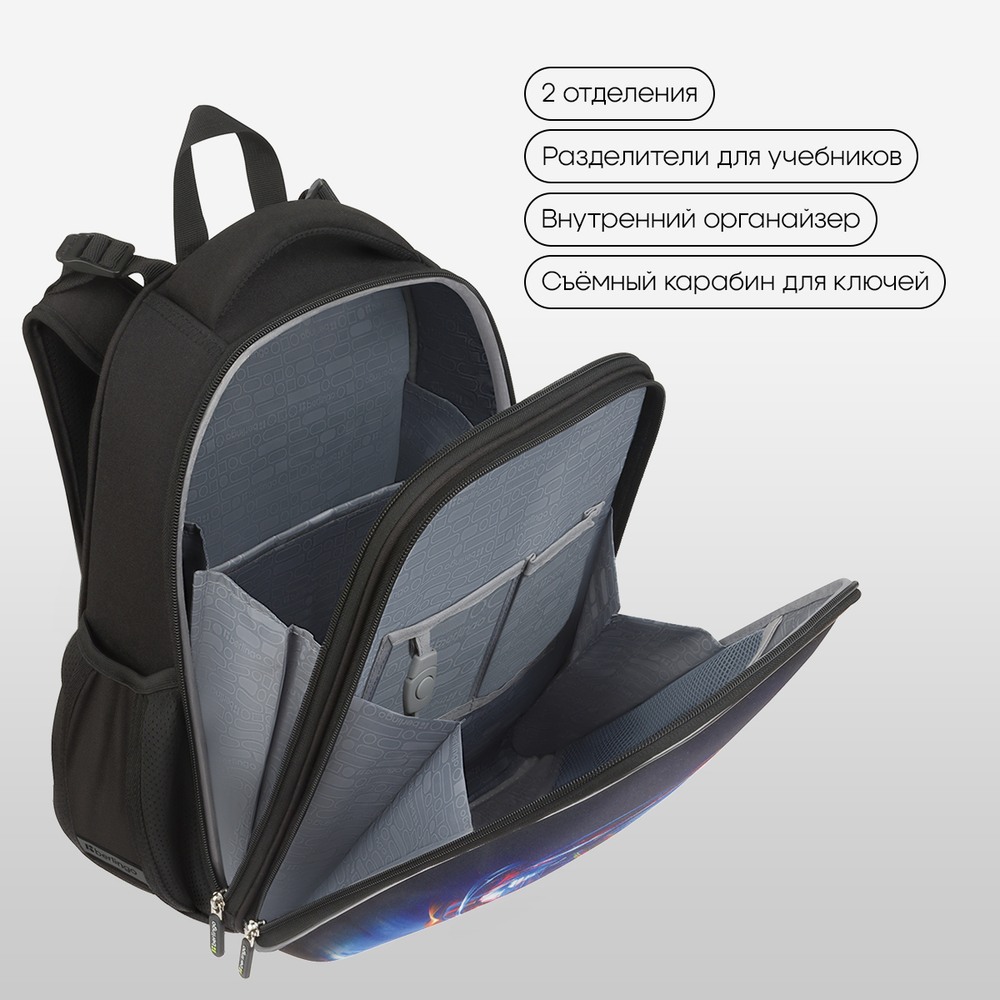 Ранец Berlingo Expert "Cyber Football" 37*28*16см, 2 отделения, 2 кармана, анатомическая спинка