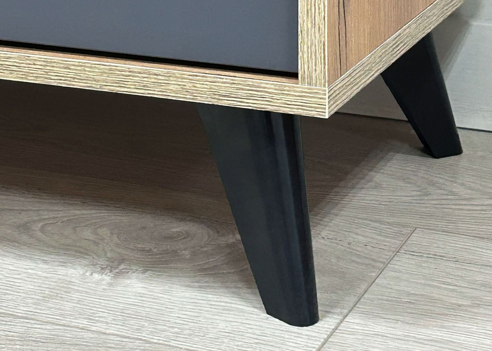 Комод для одежды с ящиками и полками Дуб Золотой/Графит 3 ящика 114х33х73 см