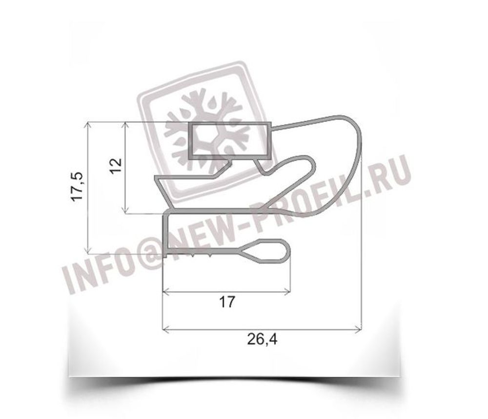Уплотнитель для стола охлаждаемого Hicold 2х-дверный GNG 11 NT размер 410*600 мм (009/012)