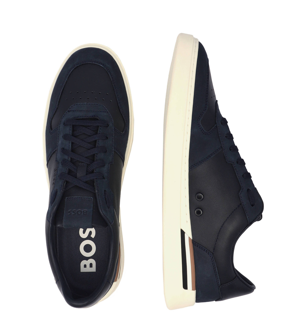 Кожаные кроссовки clint_tenn_nult BOSS BLACK - темно-синий(50517303)