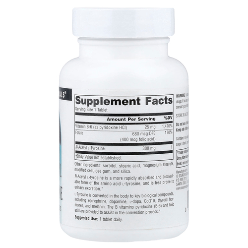 Source Naturals, N-ацетил L-тирозин, 300 мг, 120 таблеток