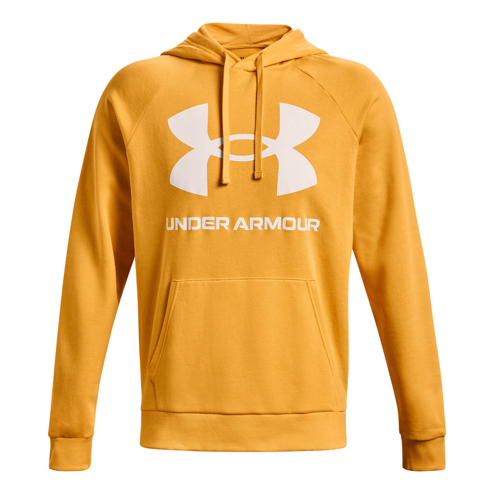 Мужская кофта теннисная Under Armour Rival Fleece Big Logo Hoody Men - Golden Yellow, White