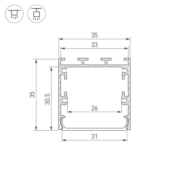 Профиль Arlight Line-S-3535-2500 Anod 041825