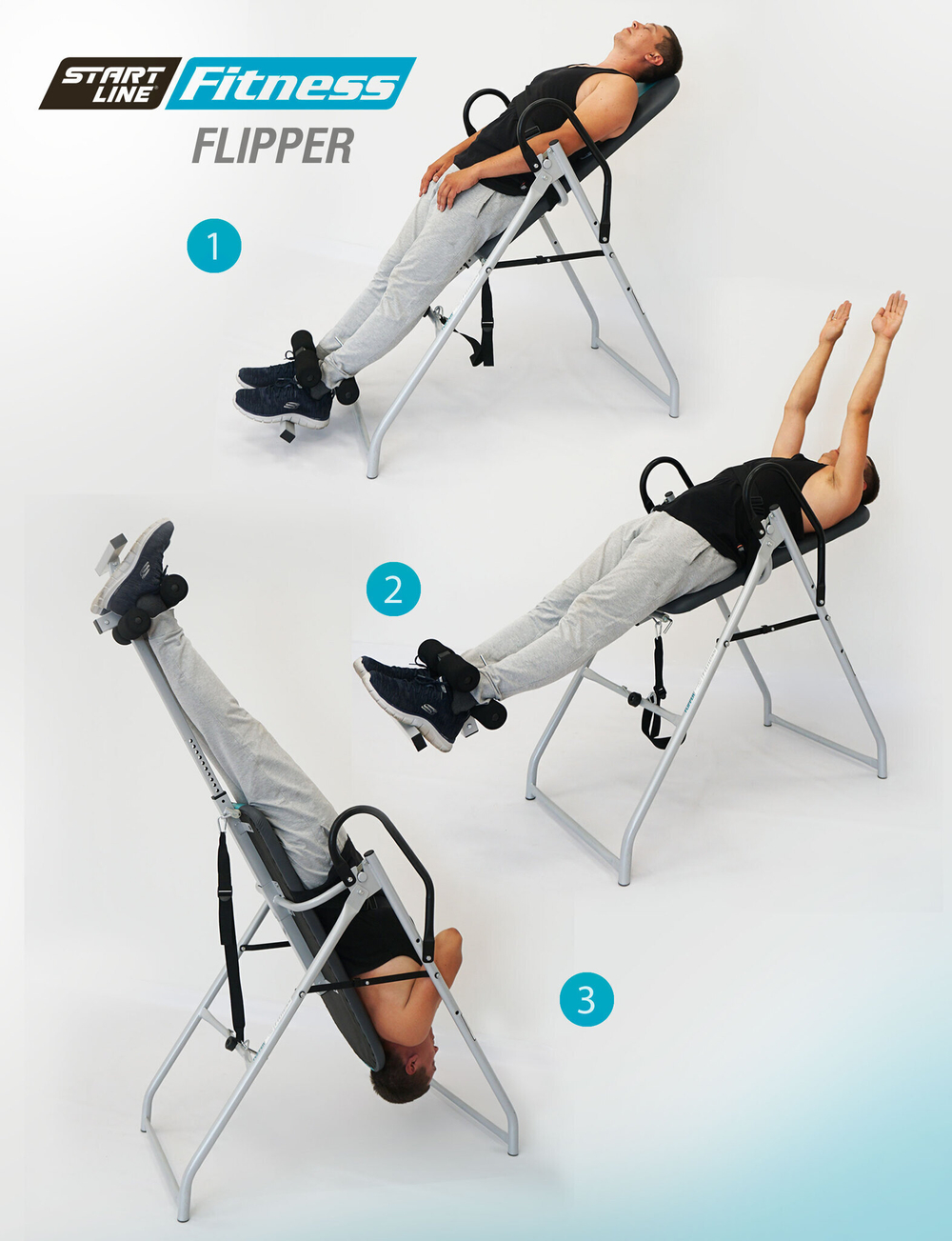 Инверсионный стол FLIPPER бежево-серый c подушкой