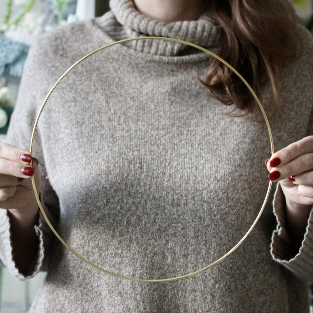 Кольца металлические для макраме 30 см 3 шт в наборе, цвет золотистый, неразъемное / кольцо металлическое основа для рукоделия / основа для ловца снов