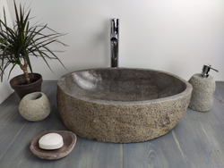 Раковина из речного камня RS171 54x33x15 см