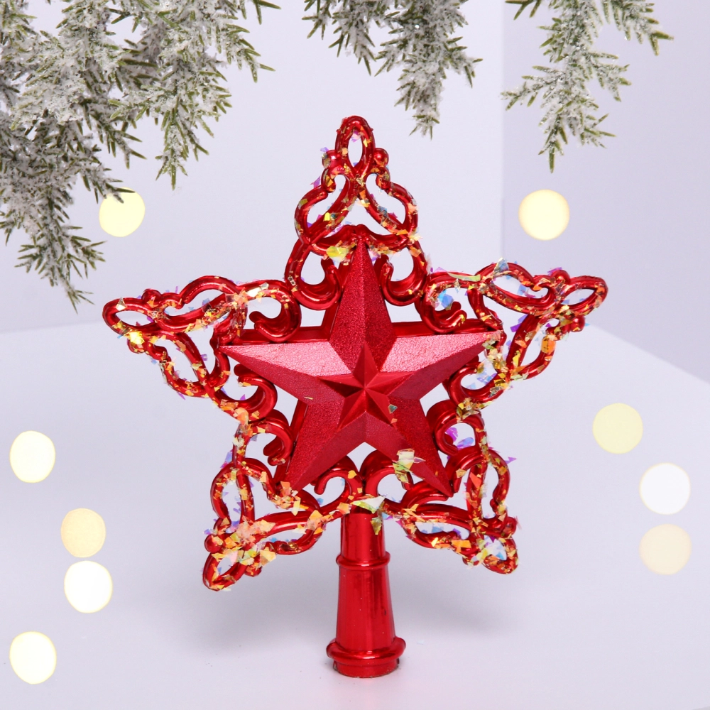 Звезда на ёлку «Снежная звезда» 15 см, Красный