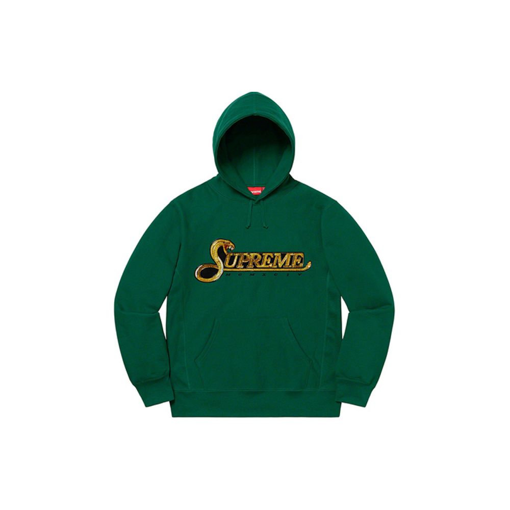 Supreme FW19 Week 8 Sequin Viper Hooded Sweatshirt