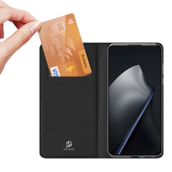 Чехол книжка из PU кожи черного цвета от Dux Ducis для Xiaomi 15T, серия Skin Pro Series Case