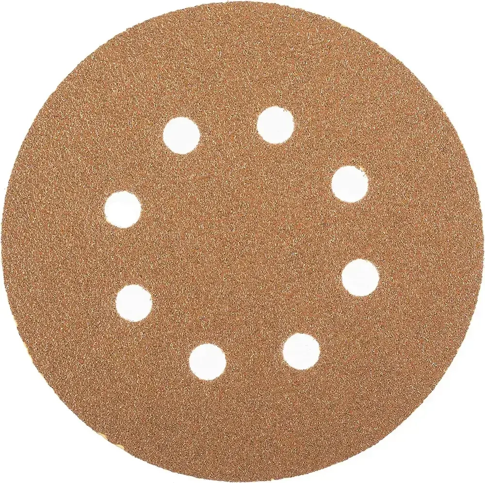 D-125; P120; 100 шт. GOLD, 8 отверстий. Шлифовальные круги 125мм на липучке, SUNMIGHT: 125 мм; P120; 100 шт.