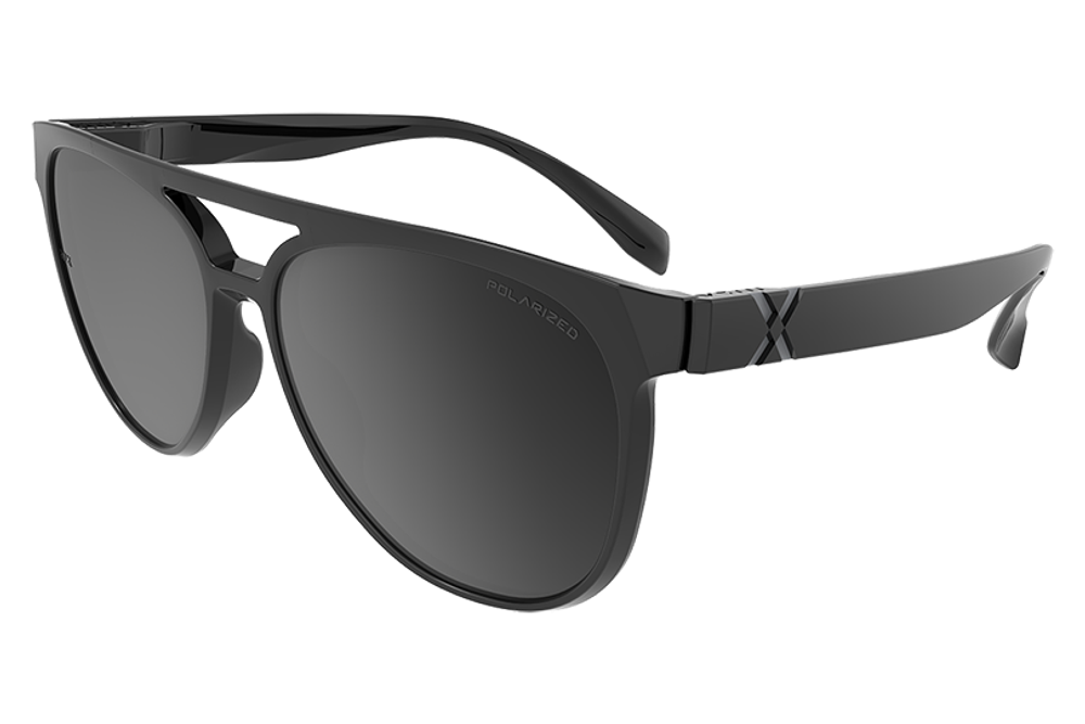 Спортивные очки HILX Valkyrie Shiny Solid Black / Black Mirror Polarized Lens