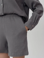 Костюм - пижама с шортами из муслина домашний оверсайз