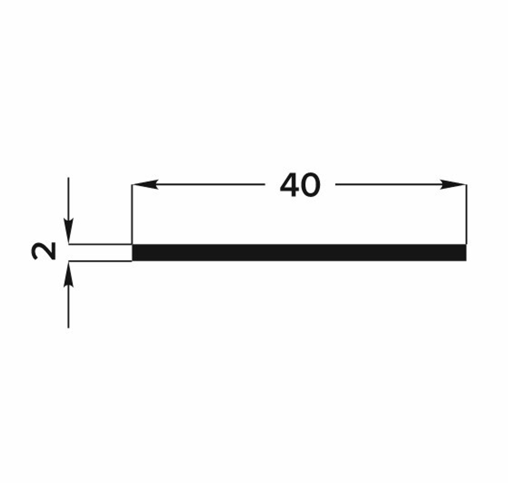 Штанга плоская Лука 40*2 ШПл 05.2000.501л серебро