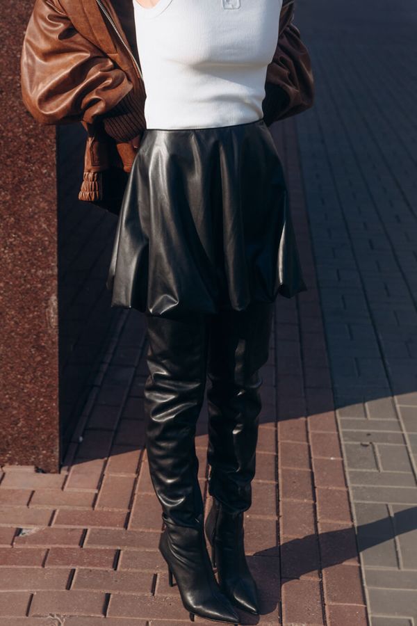 Юбка Balloon из экокожи