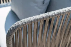 "Багамы" лаунж-зона 5-местная плетеная из роупа (веревки), каркас алюминиевый темно-серый, роуп серый