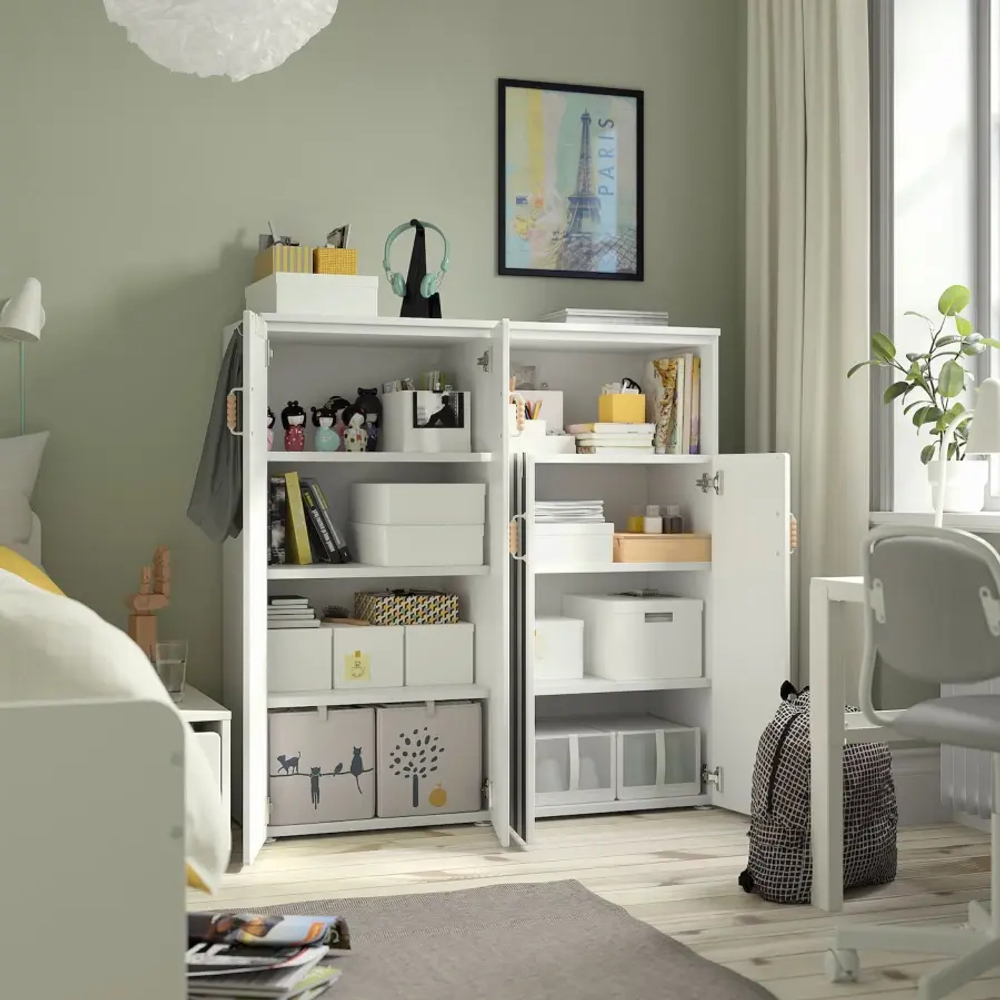 Книжный шкаф - IKEA SMÅSTAD / PLATSA /SMАSTAD / СМОСТАД/ ПЛАТСА ИКЕА, 123х120 см, белый/черный