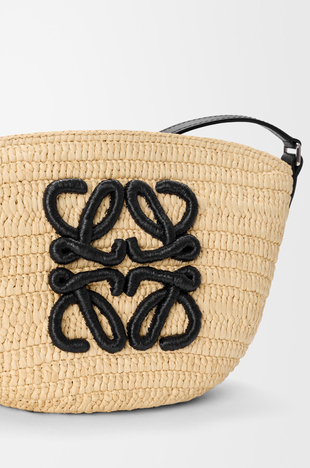 Loewe Сумка Eclipse из рафии и телячьей кожи, натуральный/черный