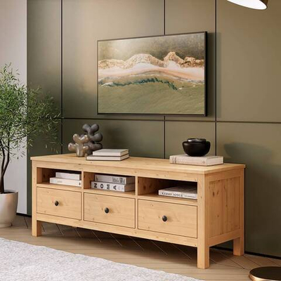 Тумба под ТВ Хемнэс/Кымор, 183х47х57см, светло-коричневый