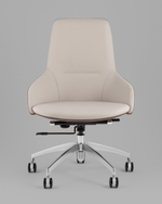 Кресло офисное TopChairs Soulo светло-серый, коричневый