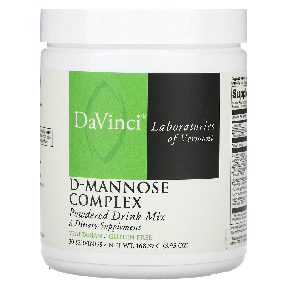 DaVinci Laboratories, Комплекс D-маннозы, порошковая смесь для напитков, 168,57 г (5,95 унции)