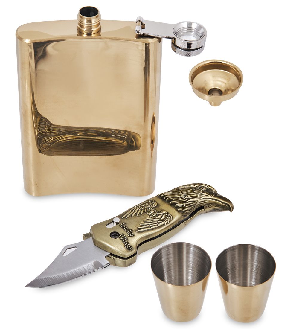 GT-105 Подарочный н-р фляжка с аксессуарами 280 мл