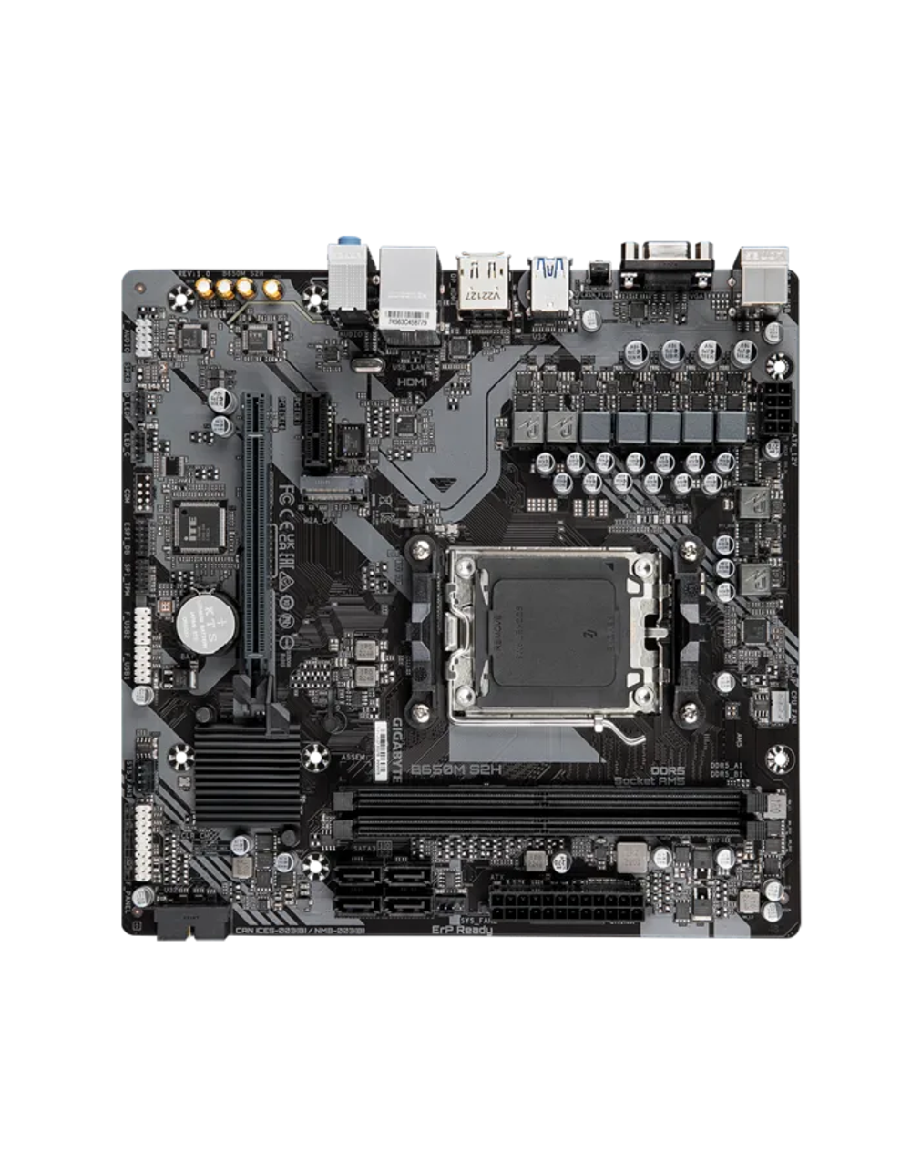 GIGABYTE B650M S2H, AM5, B650, 2*DDR5, 4*SATA, 1*M.2, 2*USB 3.2, 4*USB 2.0, 1*PCIx16, 1*PCIx1, DP+HDMI, mATX