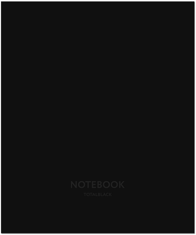 Тетрадь общая 96 л, TOTAL BLACK, обложка - мелов.картон+матовая ламинация, скрепка