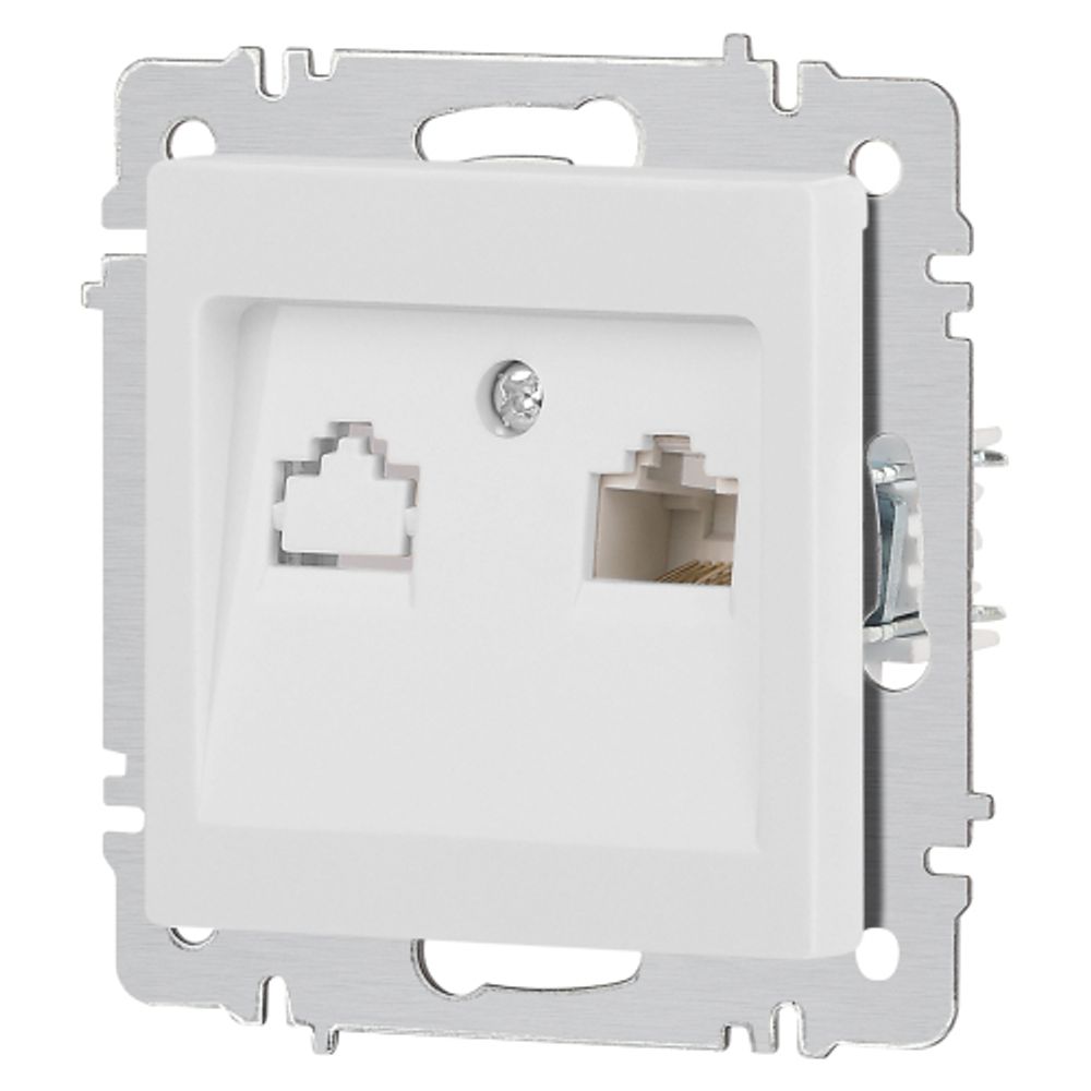 Розетка Intro Accent 6-303-01М информационная RJ45, IP20, СУ, белый матовый | Intro