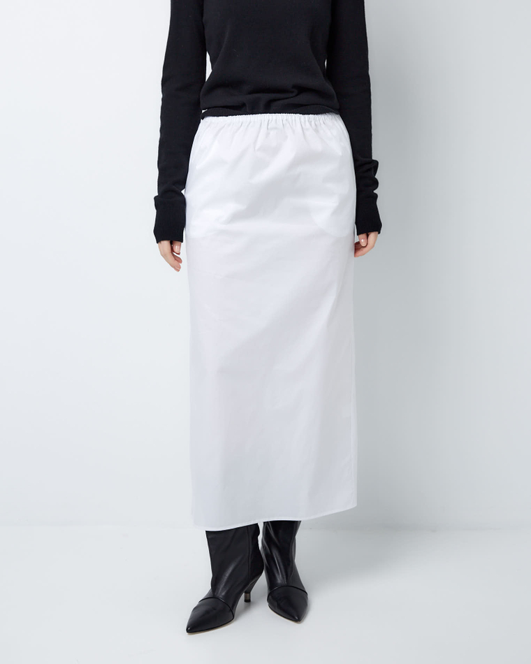 Юбка из тонкой шерсти с подъюбником из хлопка елочка серый/белый