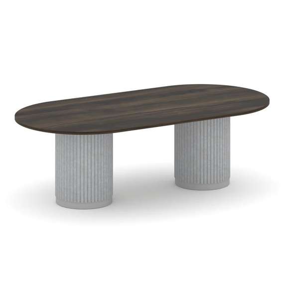 Felto Стол переговорный овальный PR.C.SPRG-007.D Дуб Мали/Металл Серый/Зимний Лес 2400*1200*750