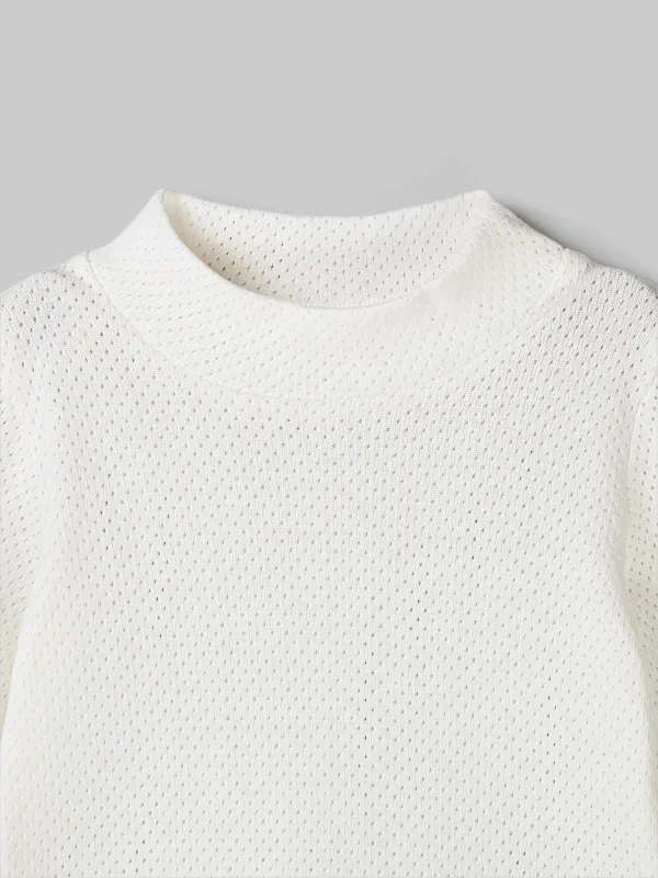 Лонгслив с воротником-стойкой 