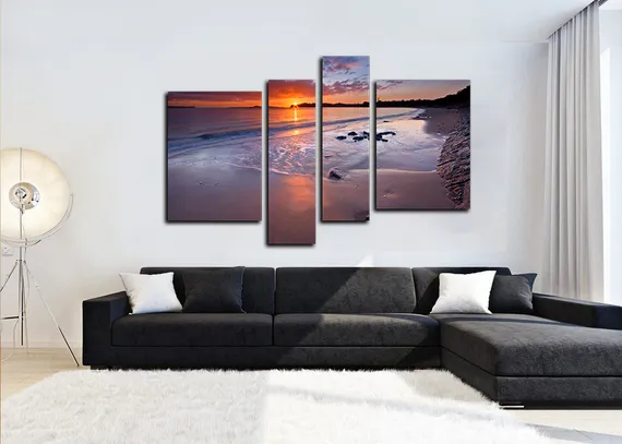 Модульная картина "Пляжный закат"