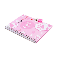 Записная книжка подарочная, 45 листов, линия, на замке, на гребне, Лапки (17,8х13см)   10549456