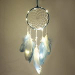 Украшение-оберег «Ловец Снов-Dream» 13*50см цвет нежно-голубой, с подсветкой