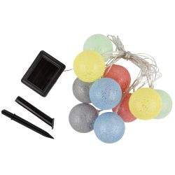 USL-S-139-PM2000 COTTON BALLS Садовая гирлянда на солнечной батарее Клубки. 10 светодиодов. Теплый белый свет. 1xАА Ni-Mh аккумулятор в-к. IP44. TM Uniel