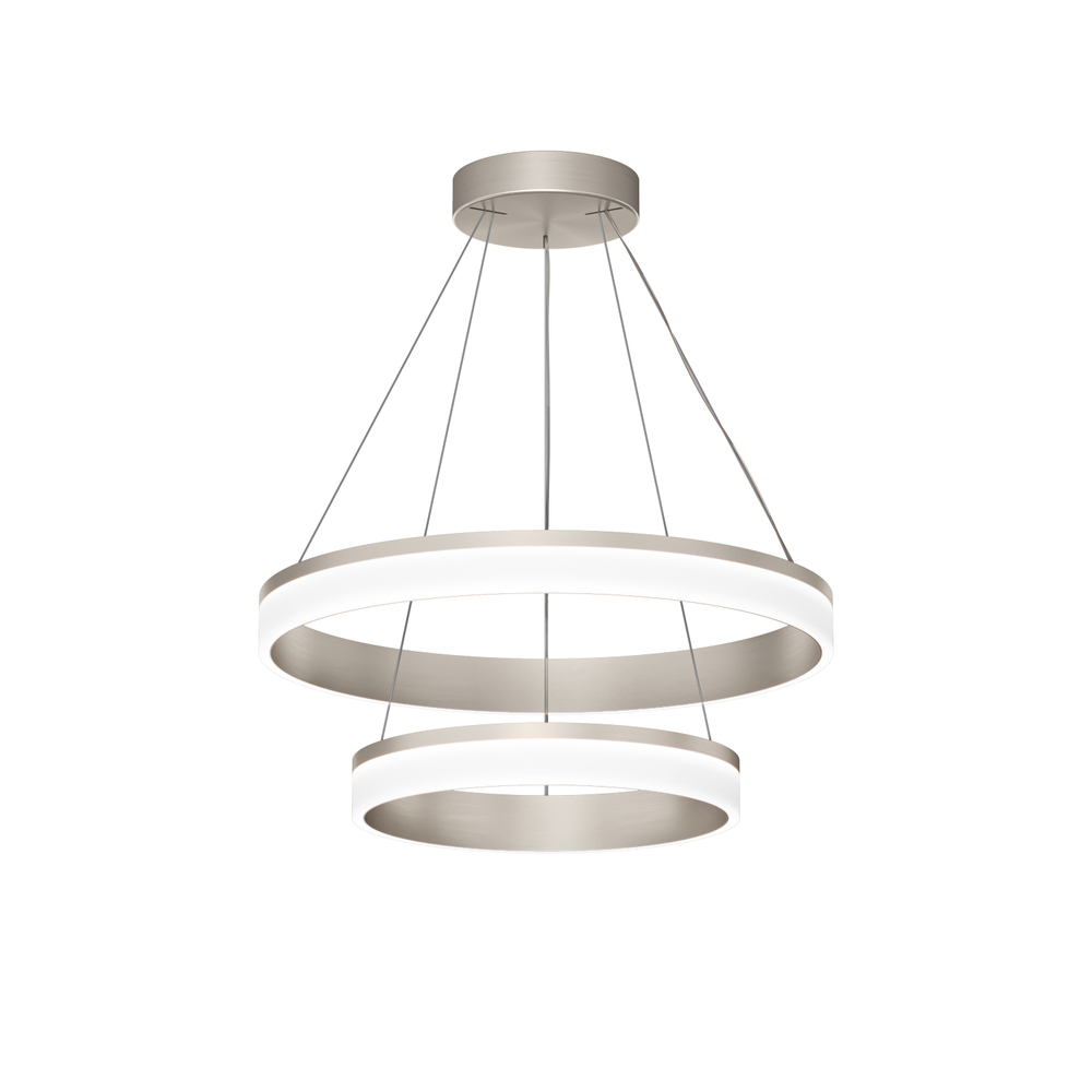 Подвесной светильник RING, ?600+400 мм, LED, 63Вт, 4000К, алюминий+акрил, сатин. никель