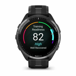 Смарт-часы Garmin Forerunner 965 черные, темно-серый DLC титановый безель, с черным ремешком (010-02809-10)